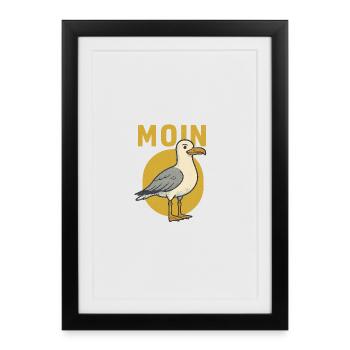 Moin Seagull - Affiche encadrée (27 × 37 cm) - noir - Devant