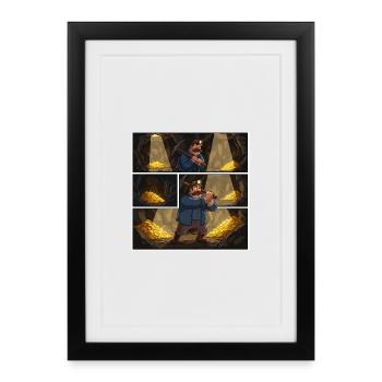 Aventure dans le trésor d’or - Affiche encadrée (27 × 37 cm) - noir - Devant