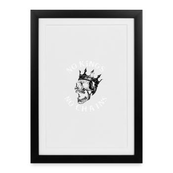 No Kings No Chains Skull - Framed poster (27 × 37 cm) - black - Front