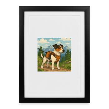 Jack Russel Wanderer - Framed poster (27 × 37 cm) - black - Front