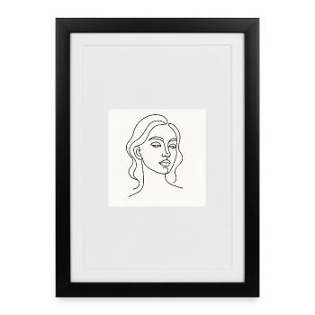 La dame dessinée - Affiche encadrée (27 × 37 cm) - noir - Devant