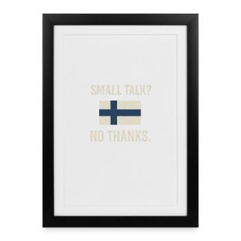 Drapeau de la Finlande. Papotage - Affiche encadrée (27 × 37 cm) - noir - Devant