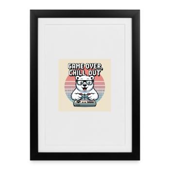 Panda Gaming Chill Out T-Shirt - Affiche encadrée (27 × 37 cm) - noir - Devant