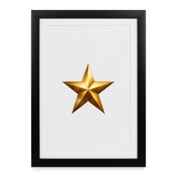 Golden Star Accent - Framed poster (27 × 37 cm) - black - Front
