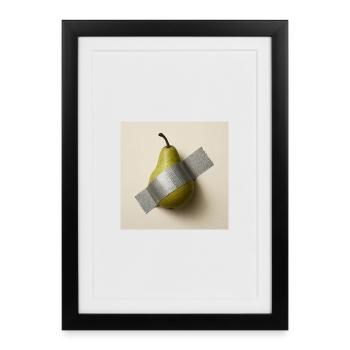 Œuvre d’art métaphorique abstraite poire - Affiche encadrée (27 × 37 cm) - noir - Devant