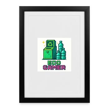 Pixel Eco Gamer Design - Framed poster (27 × 37 cm) - black - Front