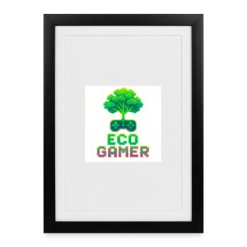 Eco Player Pixel Art - Framed poster (27 × 37 cm) - black - Front