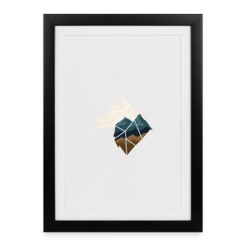 Loup géométrique - Affiche encadrée (27 × 37 cm) - noir - Devant