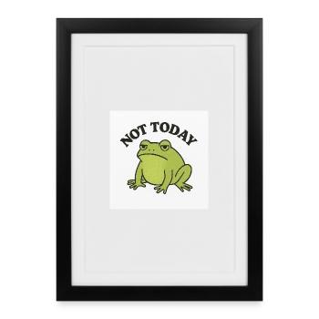 Funny frog with statement text - Framed poster (27 × 37 cm) - black - Front