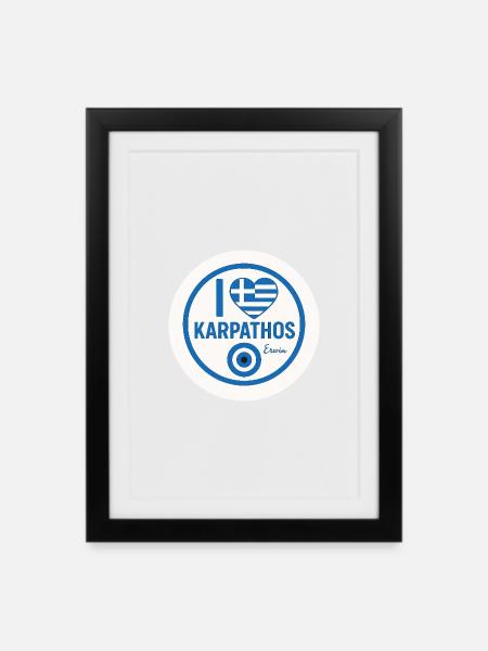 Karpathos Love - the popular motif - Framed poster (27 × 37 cm) - black