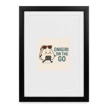 Onigiri on the Go  - Affiche encadrée (27 × 37 cm) - noir - Devant