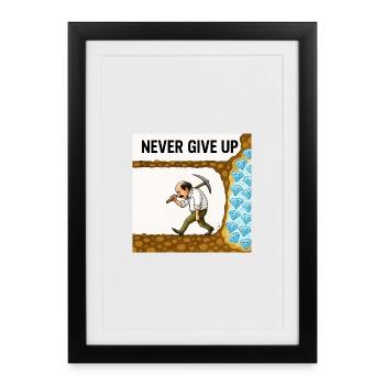 Never quit - Framed poster (27 × 37 cm) - black - Front