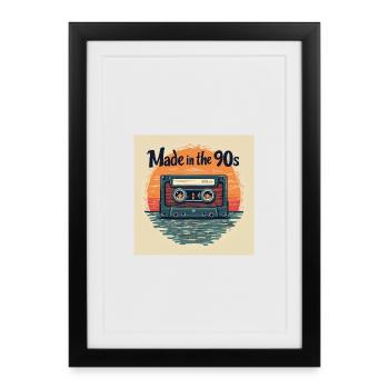 Conception audio rétro de la cassette - Affiche encadrée (27 × 37 cm) - noir - Devant