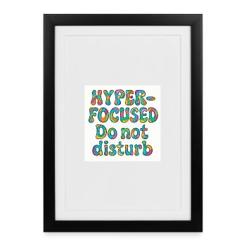 Conception hyper concentrée et sans déranger - Affiche encadrée (27 × 37 cm) - noir - Devant