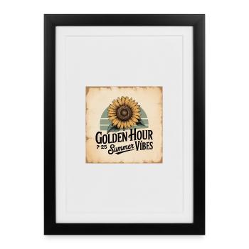 Design inspiré de Sunflower Summer Vibes - Affiche encadrée (27 × 37 cm) - noir - Devant