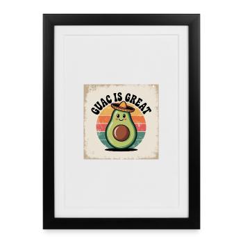 Drôle d’avocat avec chapeau mexicain - Affiche encadrée (27 × 37 cm) - noir - Devant