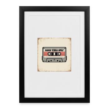 Cassette avec inscription - Affiche encadrée (27 × 37 cm) - noir - Devant