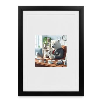 Bear in Chic Business Suit - Framed poster (27 × 37 cm) - black - Front