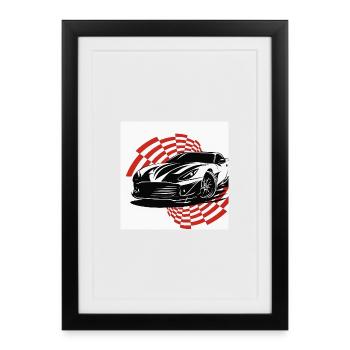 A sports car with a dynamic style - Framed poster (27 × 37 cm) - black - Front