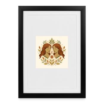Gemini zodiacal symmetry - Framed poster (27 × 37 cm) - black - Front