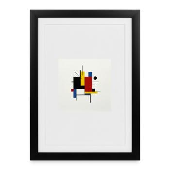 Composition abstraite géométrique colorée - Affiche encadrée (27 × 37 cm) - noir - Devant