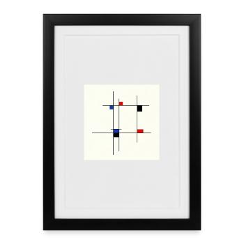 Design Abstrait Ligne et Couleurs - Affiche encadrée (27 × 37 cm) - noir - Devant