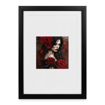 Mystische Rosenlyrik  - Gerahmtes Poster (27 × 37 cm) - Schwarz - Vorne