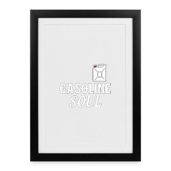 Essence Soul – Design de motard vintage - Affiche encadrée (27 × 37 cm) - noir - Devant