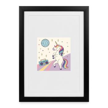 Unicorn Party Disco - Framed poster (27 × 37 cm) - black - Front