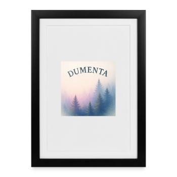 Paysage forestier avec lettrage Dumenta - Affiche encadrée (27 × 37 cm) - noir - Devant