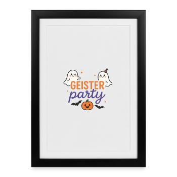 Halloween Ghosts Party Design - Framed poster (27 × 37 cm) - black - Front