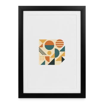 Geometric Color Tiles Pattern - Framed poster (27 × 37 cm) - black - Front