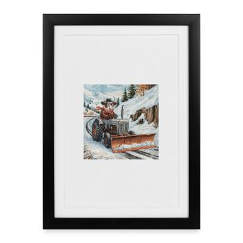 Chasse-neige - Affiche encadrée (27 × 37 cm) - noir - Devant