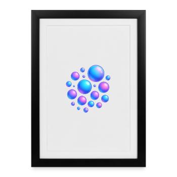 Iridescent bubbles neon colors - Framed poster (27 × 37 cm) - black - Front