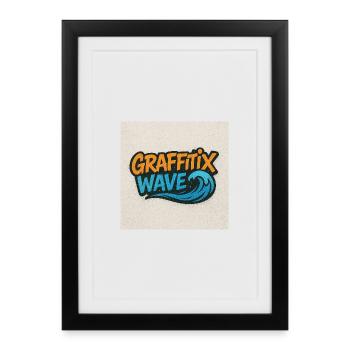 Graffitix Wave Graffiti Logo - Affiche encadrée (27 × 37 cm) - noir - Devant