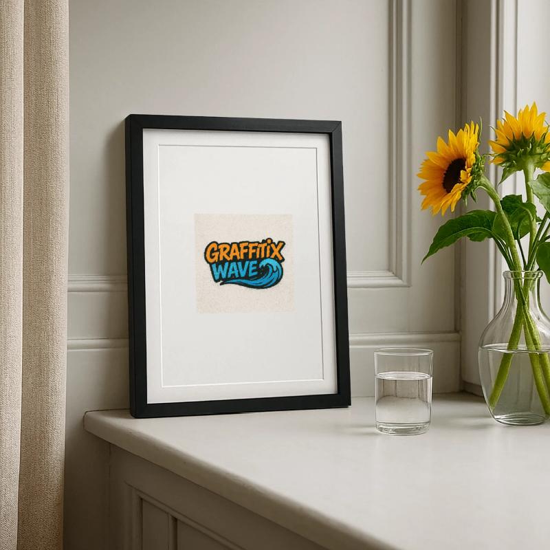 Graffitix Wave Graffiti Logo Affiche encadrée (27 × 37 cm)