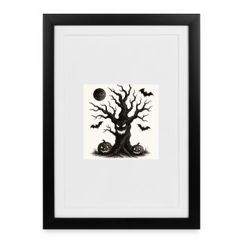 Halloween spooky tree October 31 - Framed poster (27 × 37 cm) - black - Front