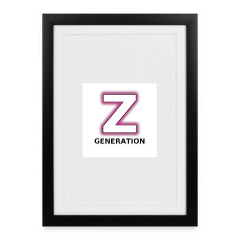 Génération Z Neon Z - Affiche encadrée (27 × 37 cm) - noir - Devant
