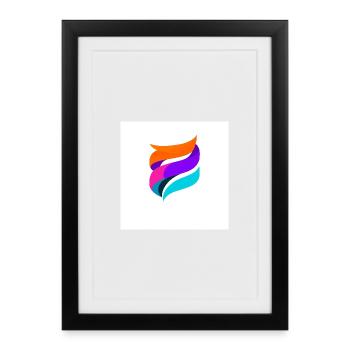 Ruban coloré forme abstrait - Affiche encadrée (27 × 37 cm) - noir - Devant