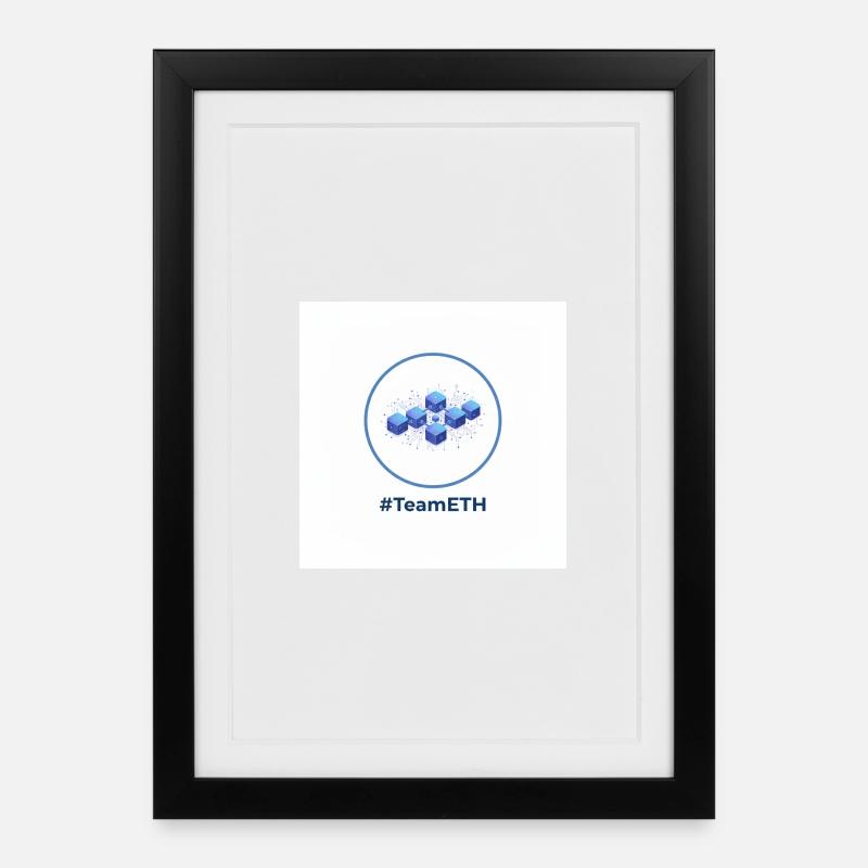 TeamETH Knoten Netzwerk - Gerahmtes Poster (27 × 37 cm) - Schwarz