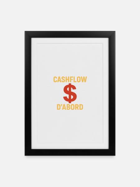 Cashflow first – Investor Priority - Framed poster (27 × 37 cm) - black