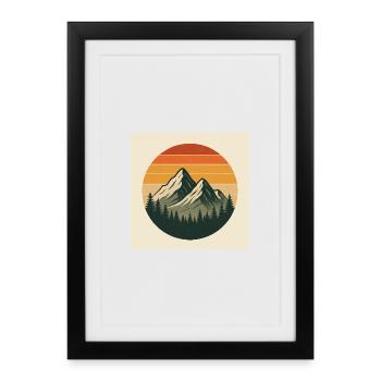 Sunset Summit Retro Circle - Framed poster (27 × 37 cm) - black - Front