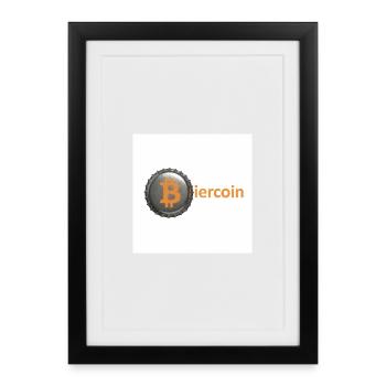 BierCoin Bitcoin Logo - Affiche encadrée (27 × 37 cm) - noir - Devant