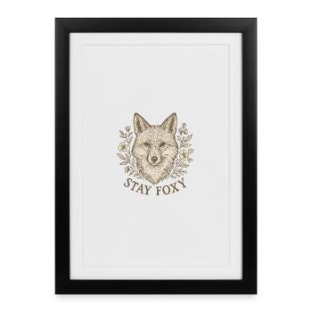 Stay Foxy – Sauvage et élégant - Affiche encadrée (27 × 37 cm) - noir - Devant