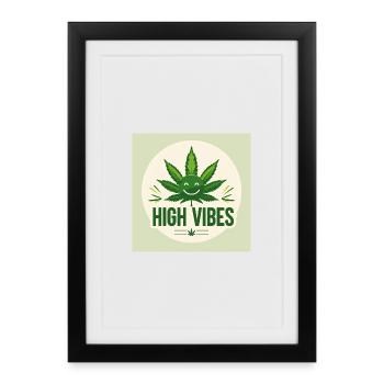 Joie verte à haute vibration - Affiche encadrée (27 × 37 cm) - noir - Devant