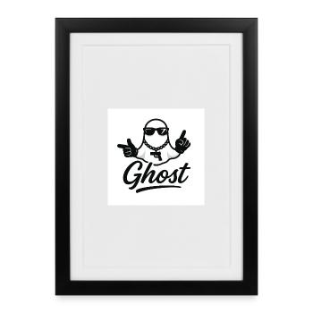 Rue fantôme avec arme à feu - Affiche encadrée (27 × 37 cm) - noir - Devant