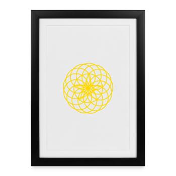 Lotus de Vie + Pentagramme – Puissance et Protection - Affiche encadrée (27 × 37 cm) - noir - Devant