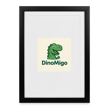 DinoMigo Dino's Friend Logo - Framed poster (27 × 37 cm) - black - Front
