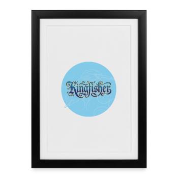 martin-pêcheur - Affiche encadrée (27 × 37 cm) - noir - Devant