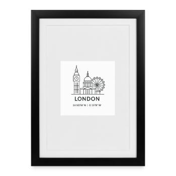 London Line Art Silhouette Landmark - Framed poster (27 × 37 cm) - black - Front
